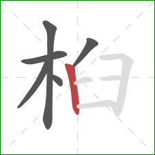 桕的笔顺第6画：竖