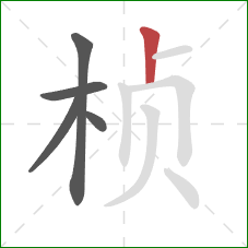 桢的笔顺第5画:竖 桢的笔顺第5画:竖