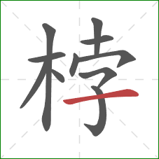 桲的笔顺第11画:横 桲的笔顺第11画:横