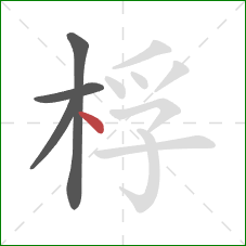 桴的笔顺第4画：点