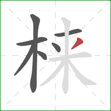 梾的笔顺第7画：撇