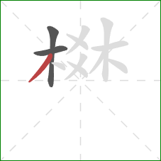 棥的笔顺第3画：撇