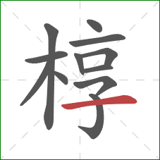 椁的笔顺第12画：横