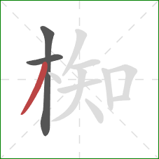 椥的笔顺第3画：撇