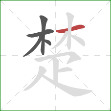 楚的笔顺第5画：横