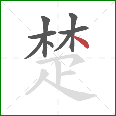 楚的笔顺第8画：点