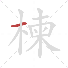 楝的笔顺第1画：横