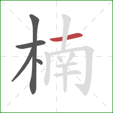 楠的笔顺第5画：横