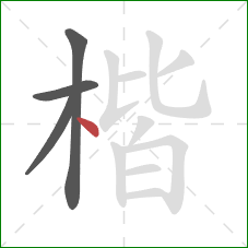 楷的笔顺第4画:点 楷的笔顺第4画:点