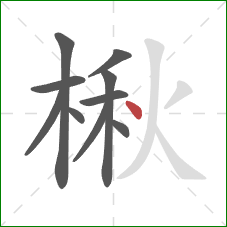 楸的笔顺第10画：点