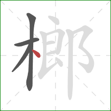 榔的笔顺第4画：点
