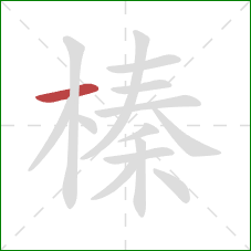 榛的笔顺第1画:横 榛的笔顺第1画:横