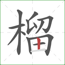榴的笔顺第13画:竖 榴的笔顺第13画:竖