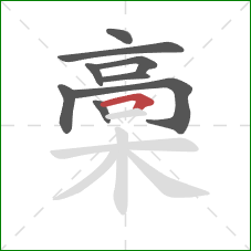 槀的笔顺第9画：横折