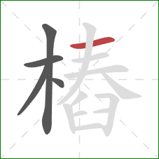 樁的笔顺第5画：横