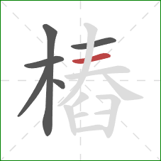 樁的笔顺第6画：横