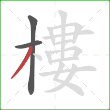 樓的笔顺第3画:撇 樓的笔顺第3画:撇