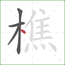 樵的笔顺第4画：点