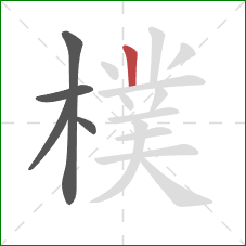 樸的笔顺第5画：竖