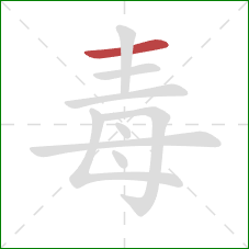 毒的笔顺第1画：横