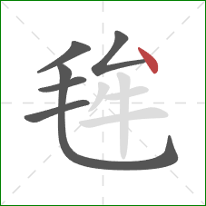 毪的笔顺第6画：点