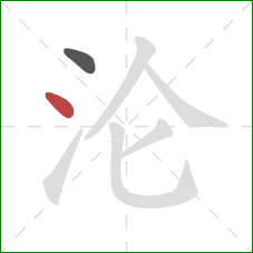 沦的笔顺第2画：点