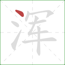 浑的笔顺第1画：点