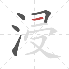 浸的笔顺第5画：横