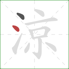 涼的笔顺第2画：点