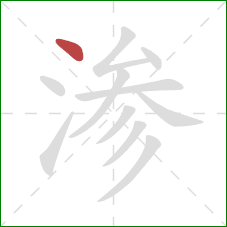 渗的笔顺第1画：点