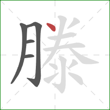 滕的笔顺第5画:点 滕的笔顺第5画:点