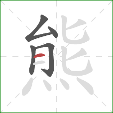 熊的笔顺第5画：横