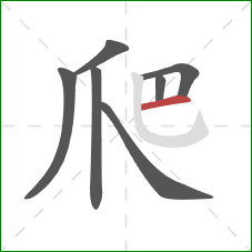 爬的笔顺第7画：横