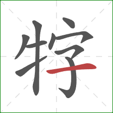 牸的笔顺第10画：横