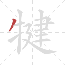 犍的笔顺第1画：撇