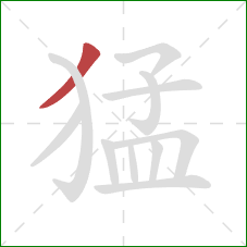 猛的笔顺第1画：撇