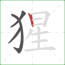 猩的笔顺第4画:竖 猩的笔顺第4画:竖