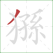 猻的笔顺第1画：撇