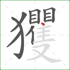玃的笔顺第16画：点