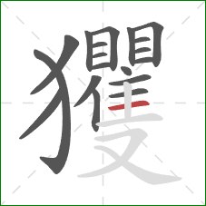 玃的笔顺第19画：横