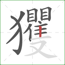 玃的笔顺第20画：竖