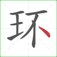 环的笔顺第8画：点