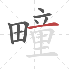 疃的笔顺第10画:横 疃的笔顺第10画:横