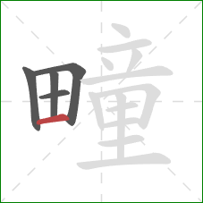 疃的笔顺第5画:横 疃的笔顺第5画:横