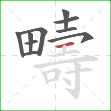 疇的笔顺第10画:横 疇的笔顺第10画:横