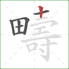 疇的笔顺第7画:竖 疇的笔顺第7画:竖