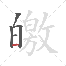 皦的笔顺第5画：横