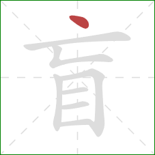 盲的笔顺第1画：点