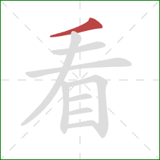 看的笔顺第1画：撇