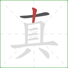 真的笔顺第2画：竖